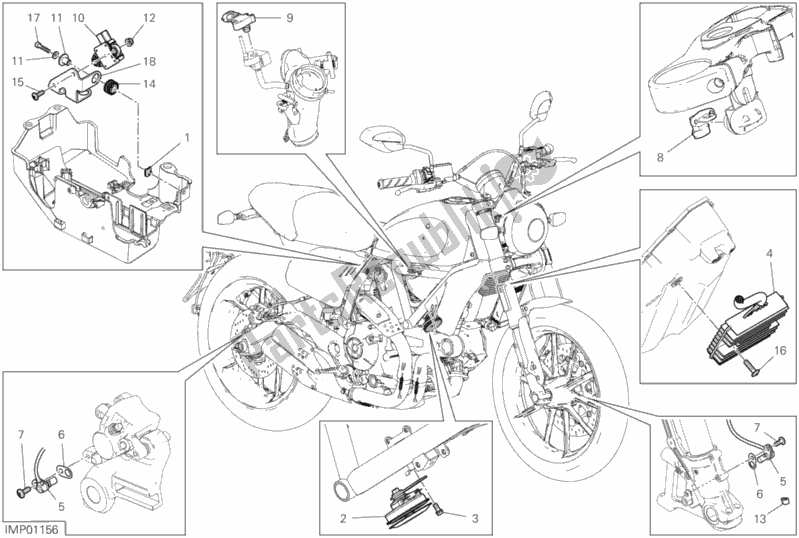 Tutte le parti per il 13d - Dispositivi Elettrici del Ducati Scrambler Full Throttle 803 2019